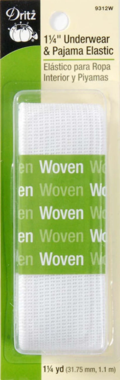 1 1/4" Underwear and Pajama Elastic / White