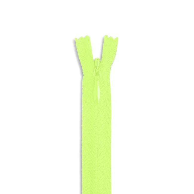 22" #2 Invisible Nylon Zipper / Flourescent Green (872)