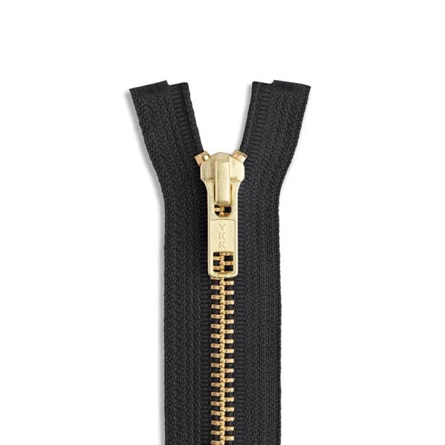 #5 30" Brass Jacket Zipper / Black (580)