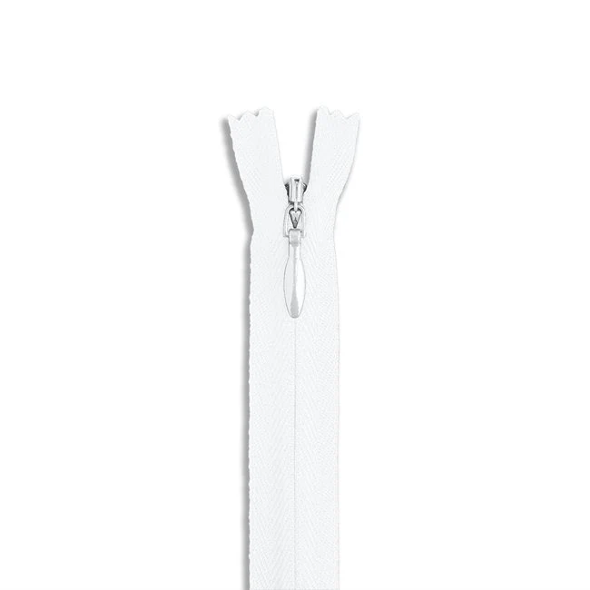 7" #2 Invisible Nylon Zipper / White (501)