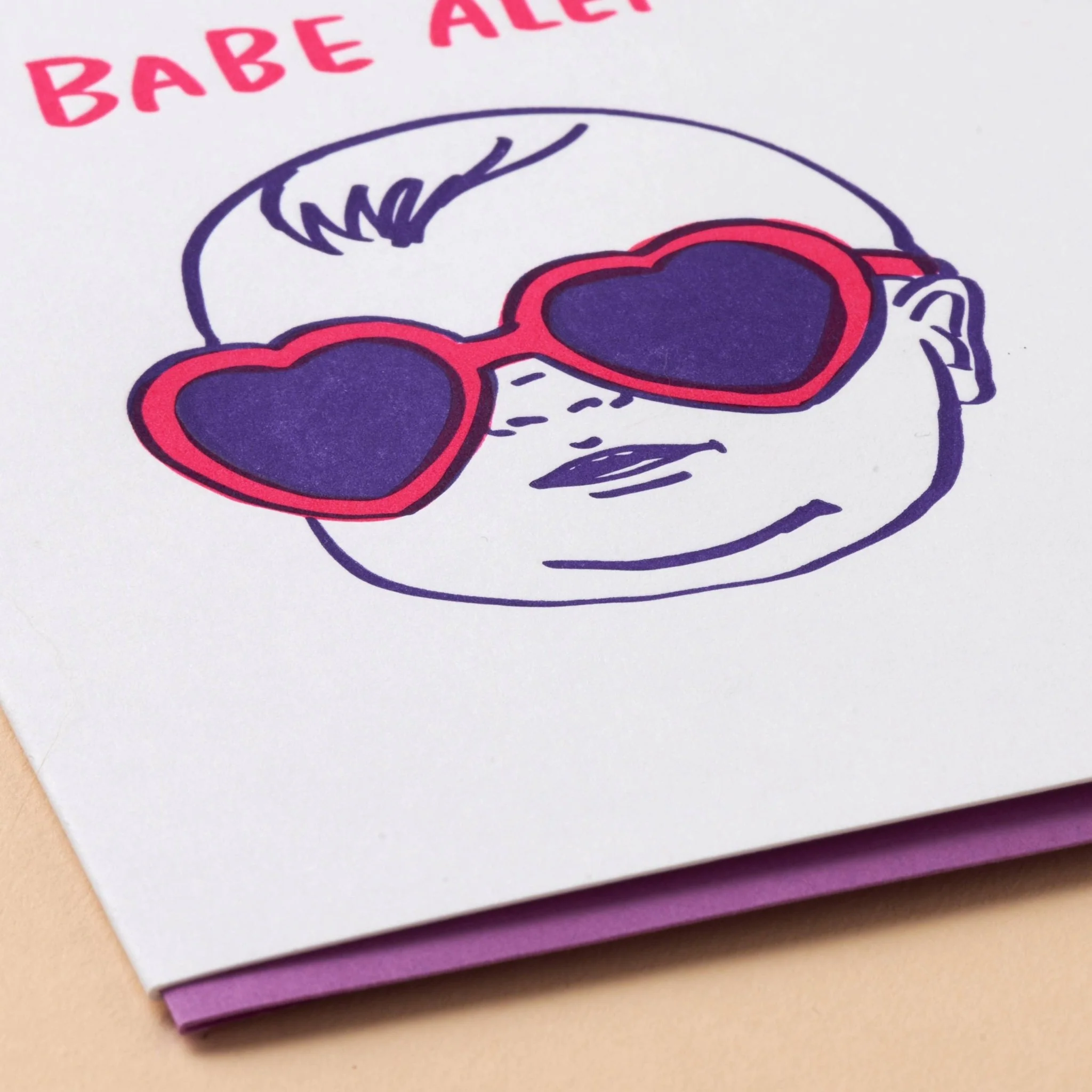 Babe Alert Letterpress Card - Image 2