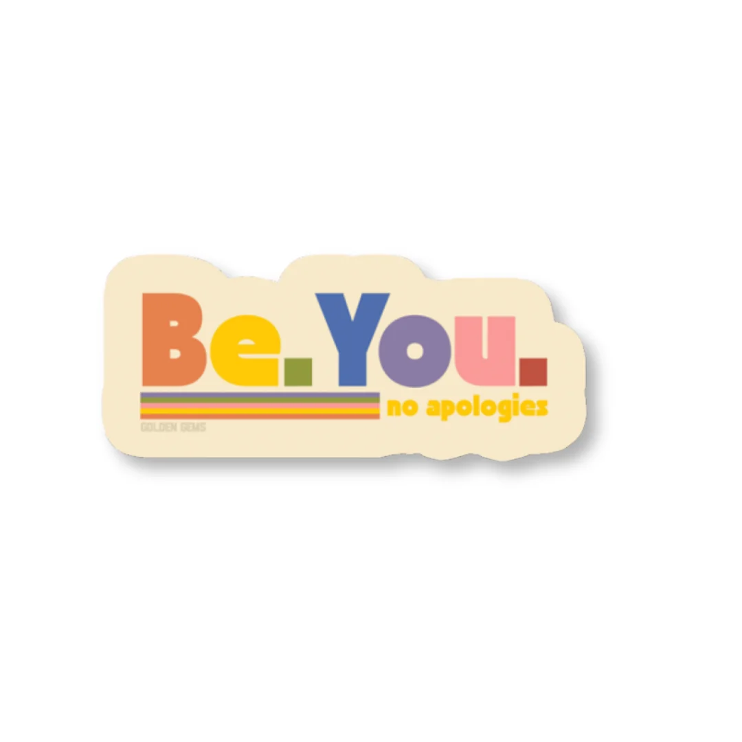 Be You No Apologies Retro Rainbow Sticker