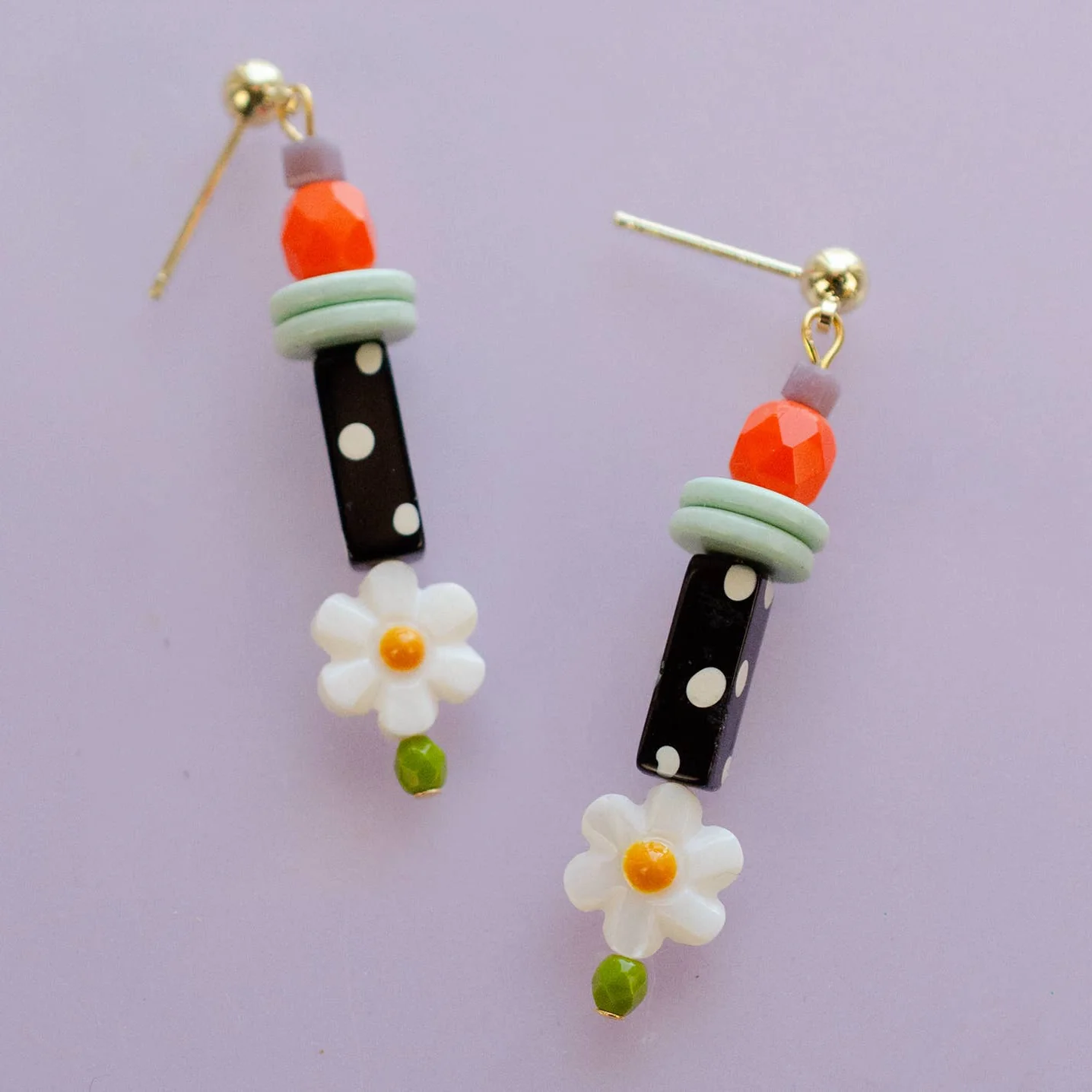 Black and White Polka Dot Earrings