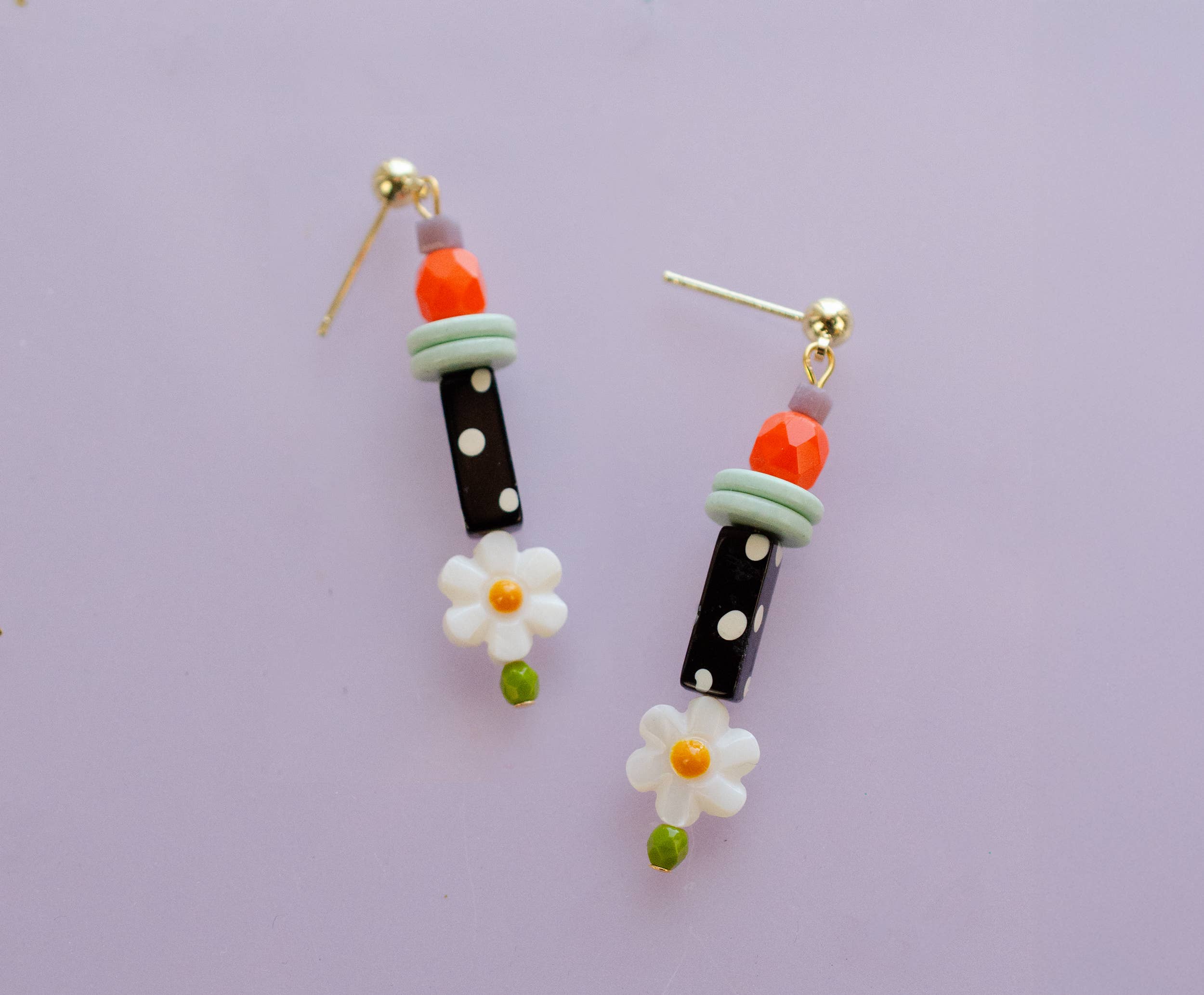 Black and White Polka Dot Earrings - Image 10