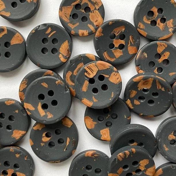 Black Recycled Polyester Buttons 5/8"
