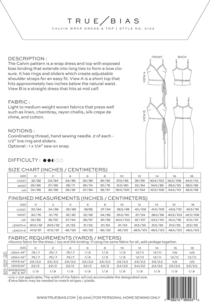 Calvin Wrap Dress & Top / Printed Pattern - Image 2