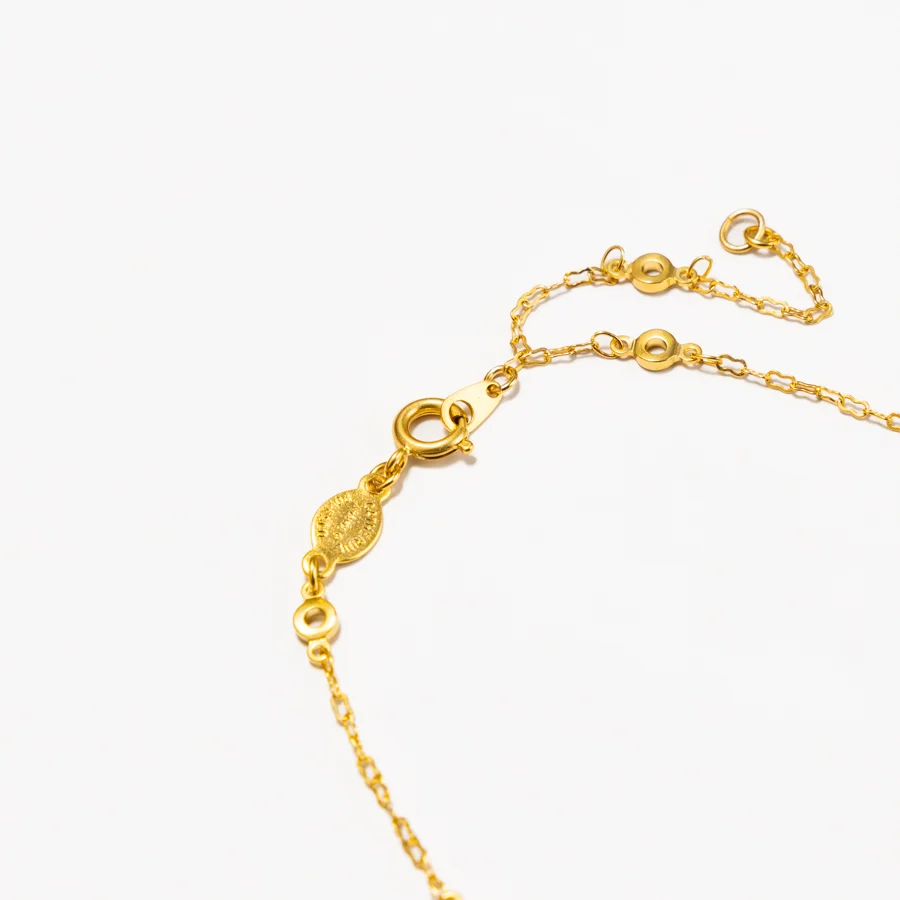 Chain with 5 Turquoise Crystals Necklace - Image 4