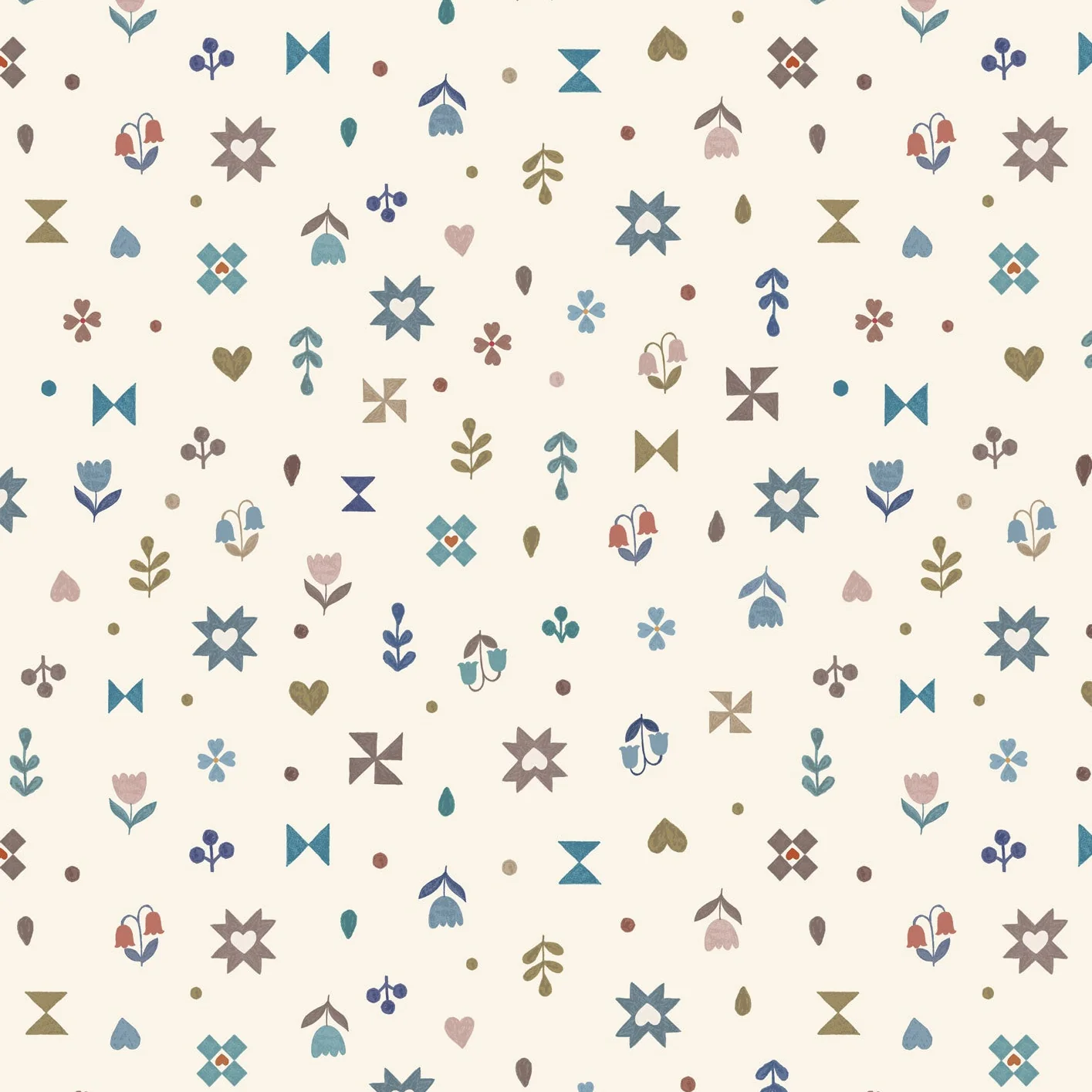 Cosy Home and Garden / Small Cosy Home Hearts and Flowers / Cream