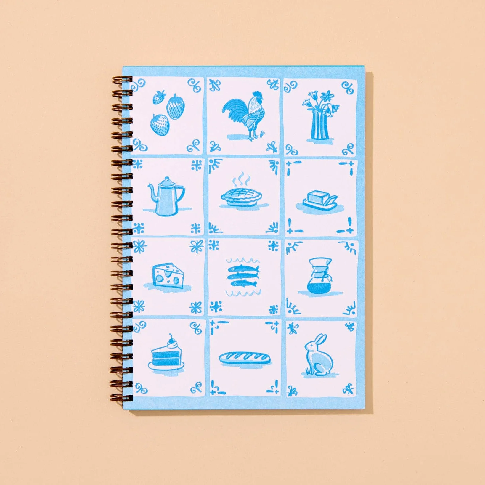 Delft Tile Letterpress A5 Spiral Notebook - Image 3