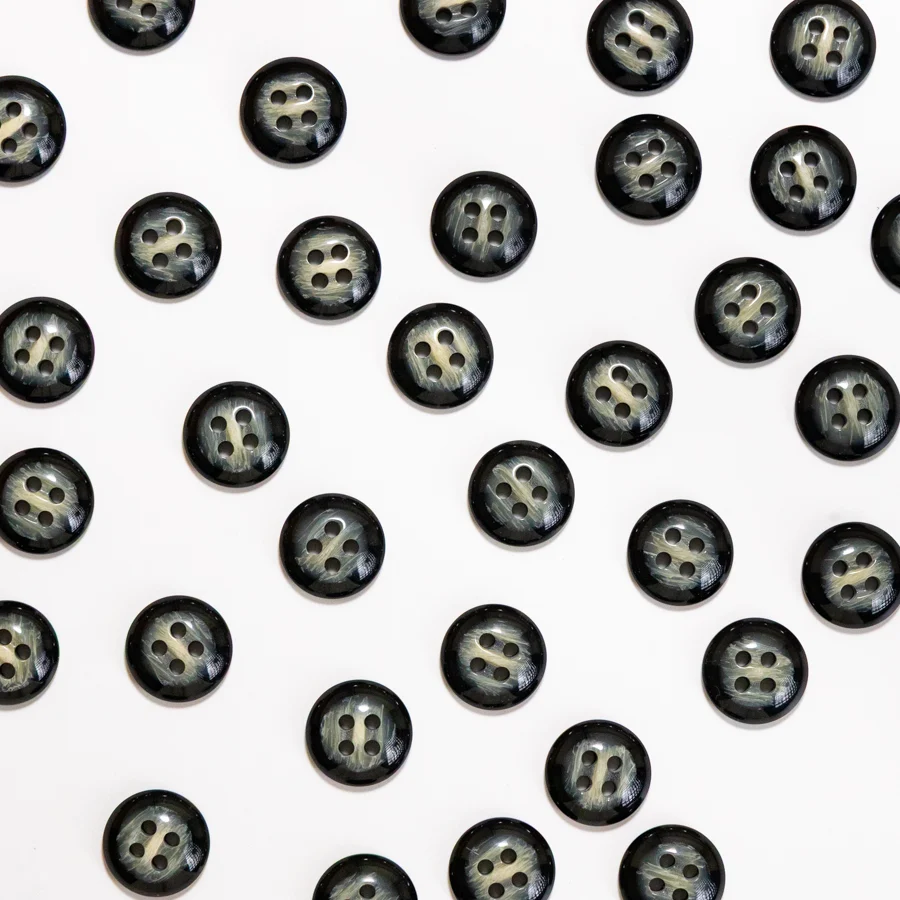 Domed Black Buttons 7/8"