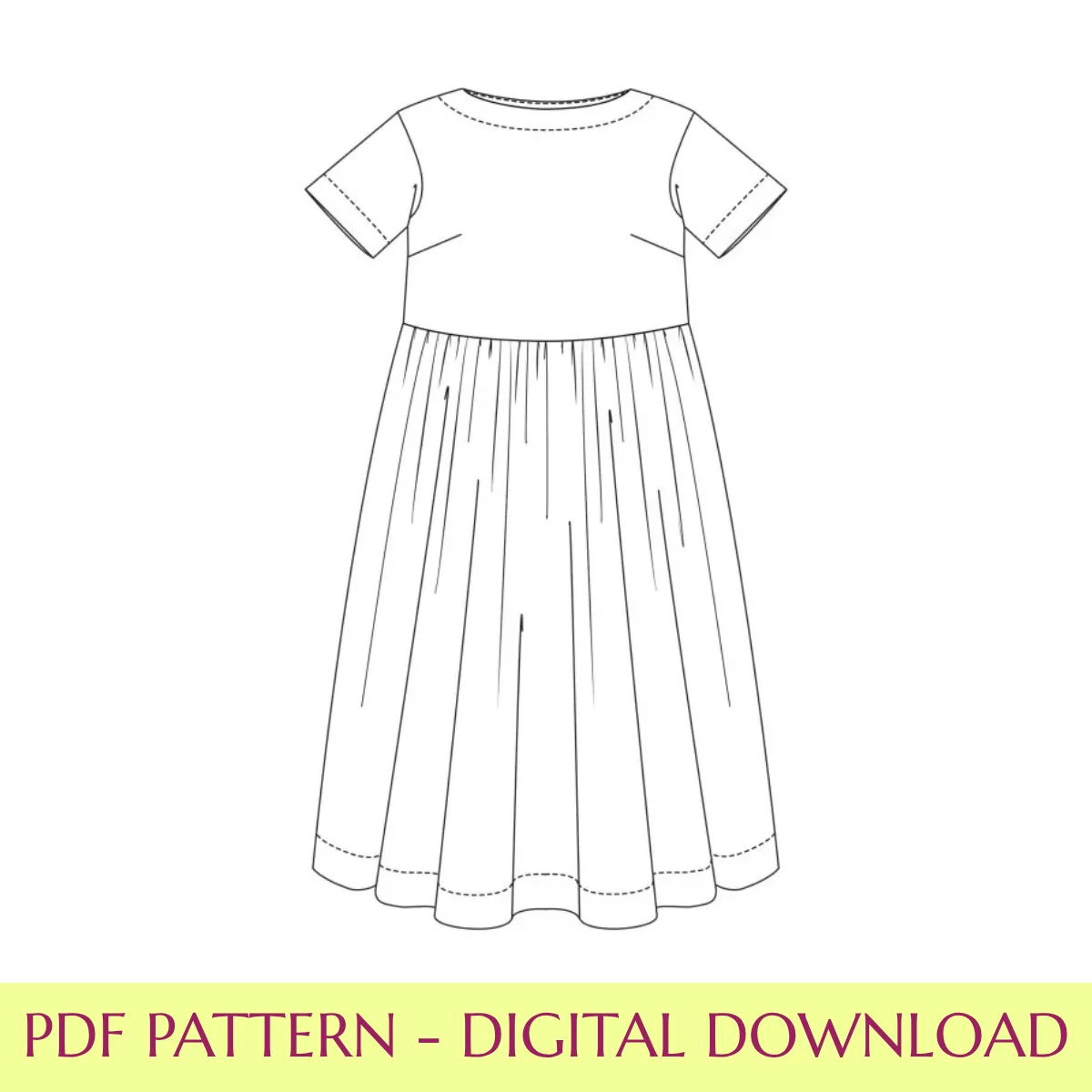 Factory Hack / Boat Neck & Gathered Skirt / PDF Pattern
