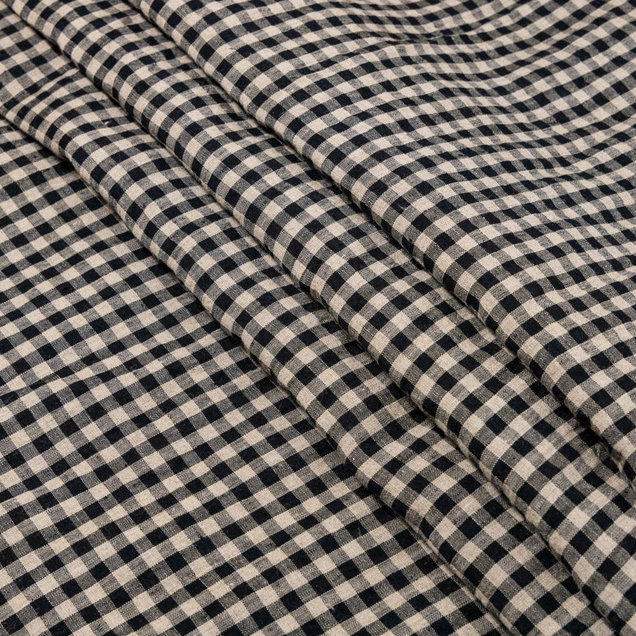 Farmhouse Check Linen / Black Licorice