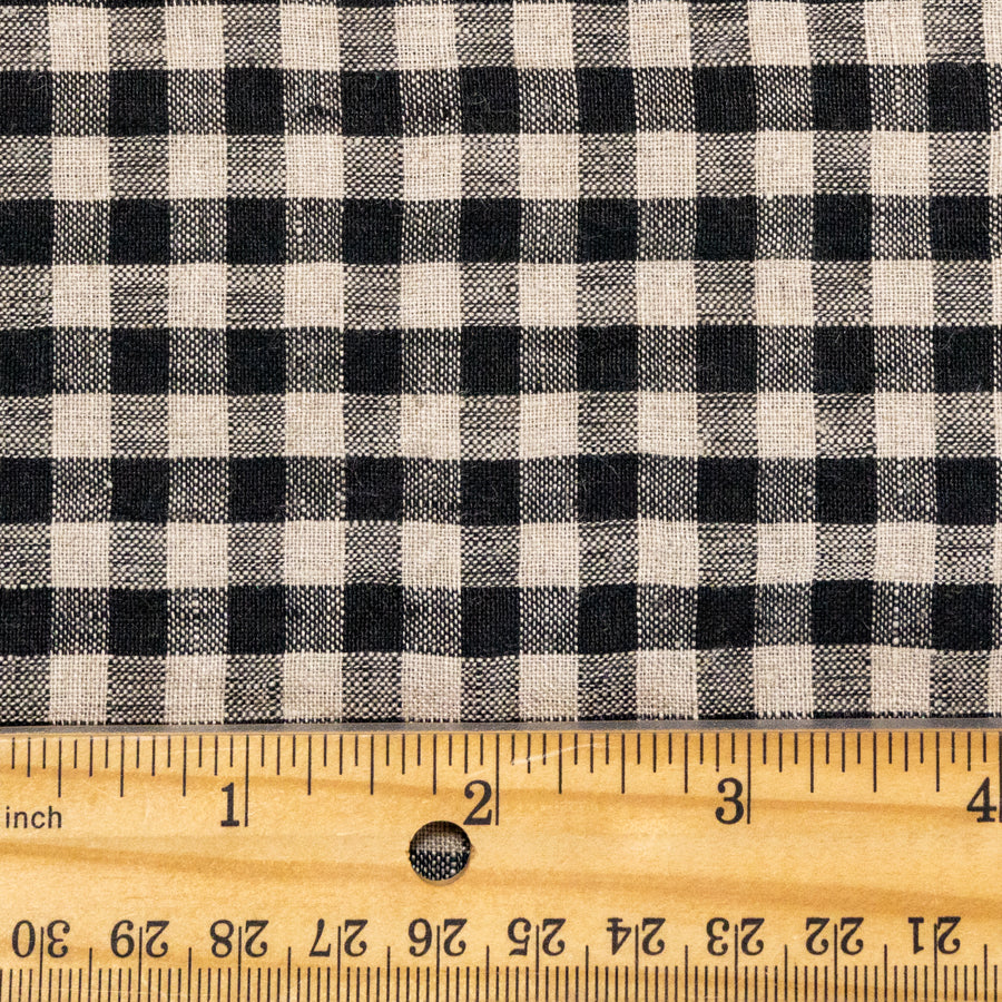 Farmhouse Check Linen / Black Licorice - Image 3