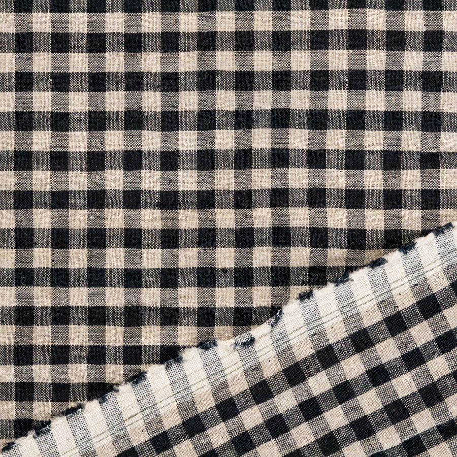 Farmhouse Check Linen / Black Licorice - Image 4