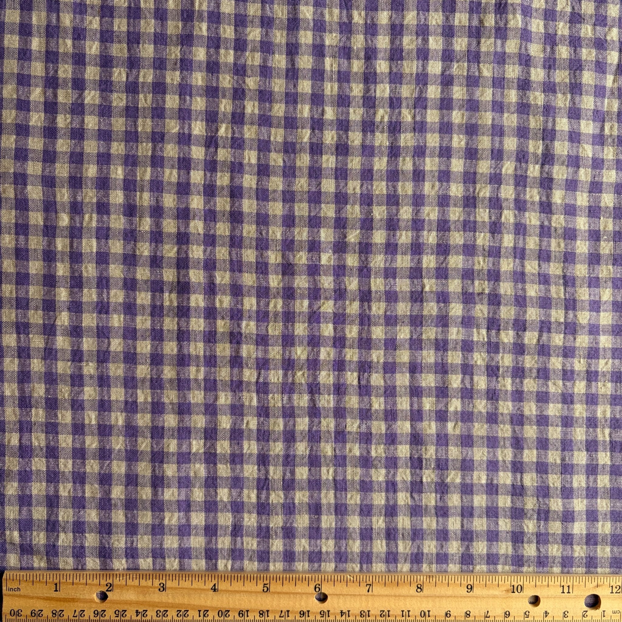 Farmhouse Check Linen / Lavender - Image 4