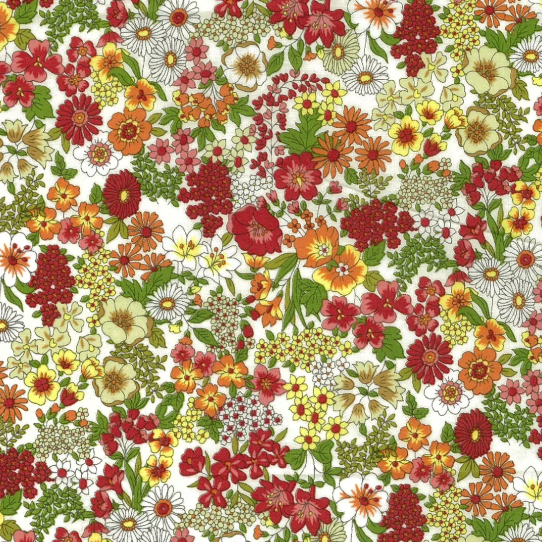 Flownny I Japanese Cotton Lawn / Ditsy Bouquet / Red