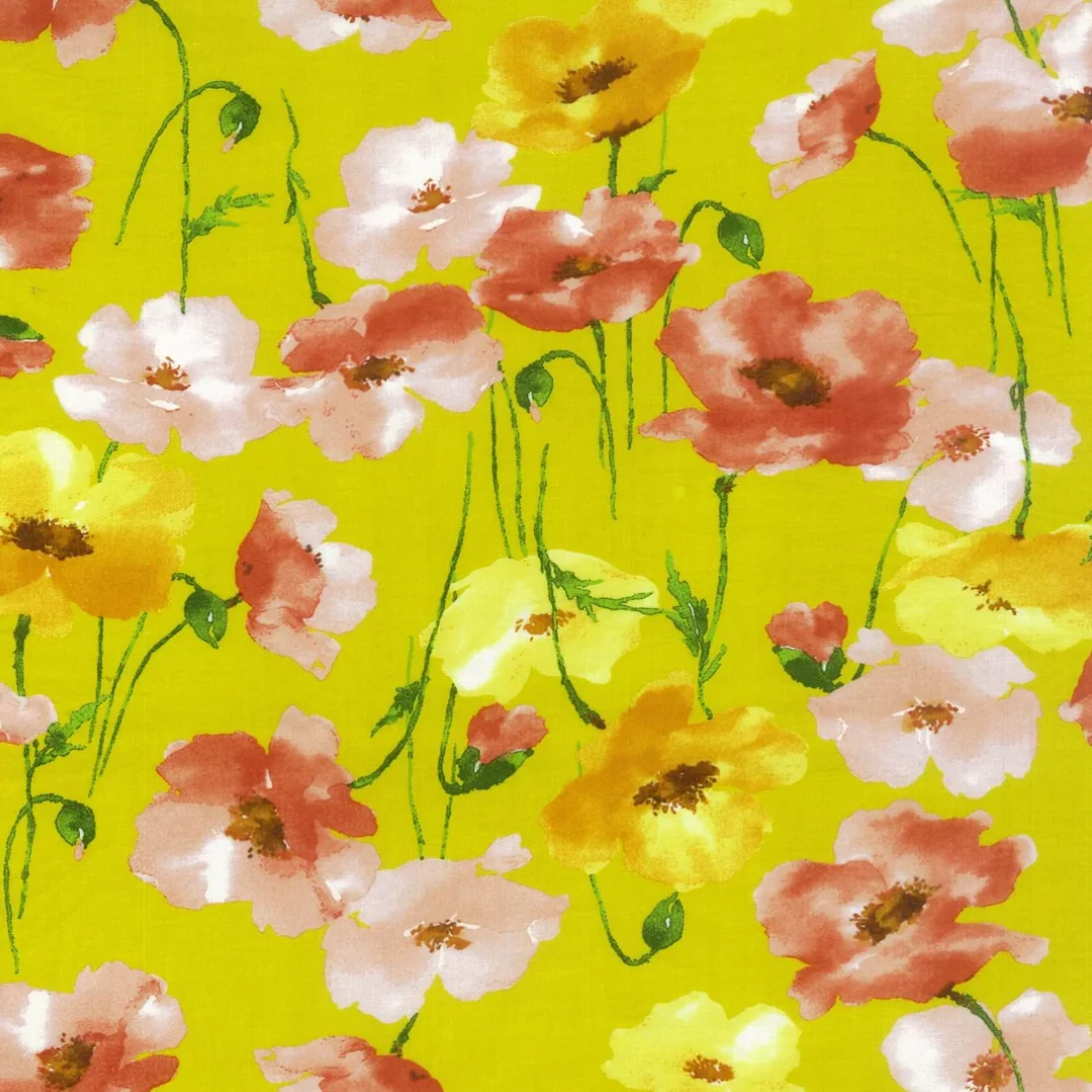 Flownny I Japanese Cotton Lawn / Poppy / Golden