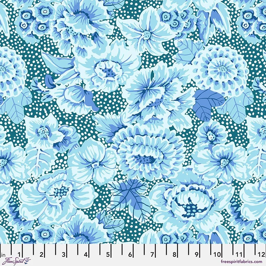 From the Archives / Floral with Dots / Blue