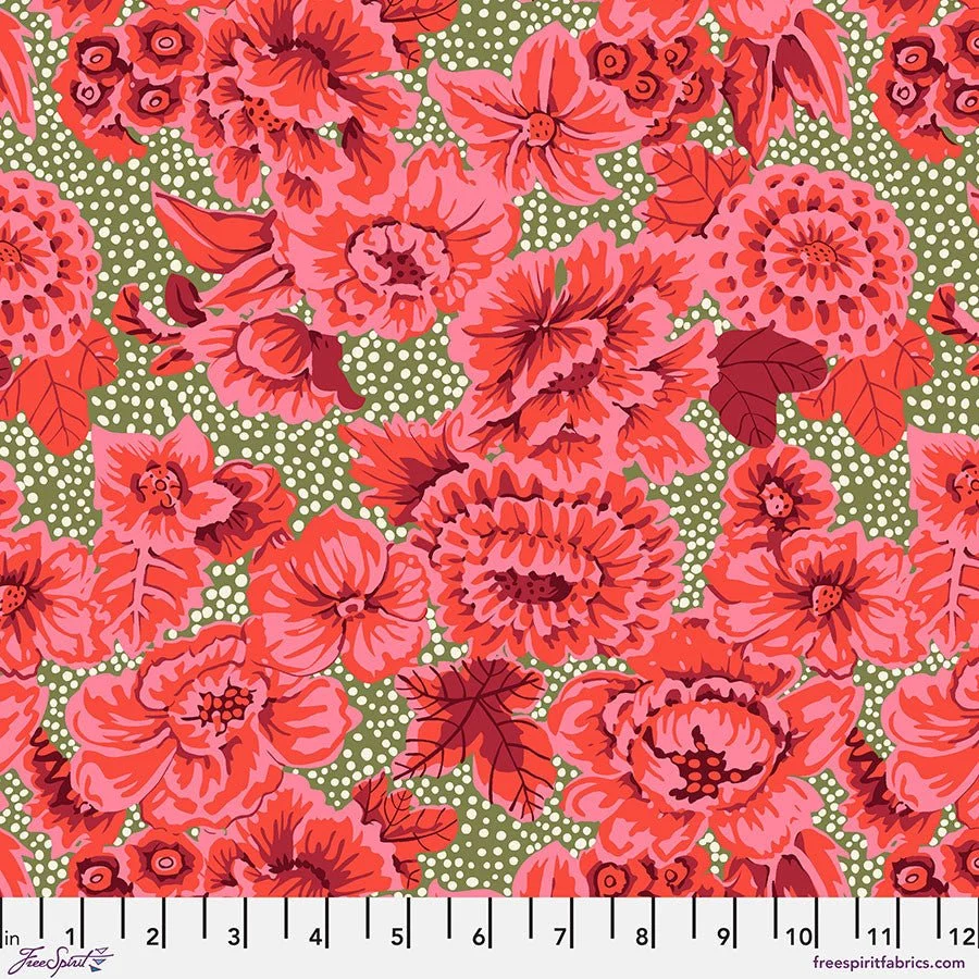 From the Archives / Floral with Dots / Red