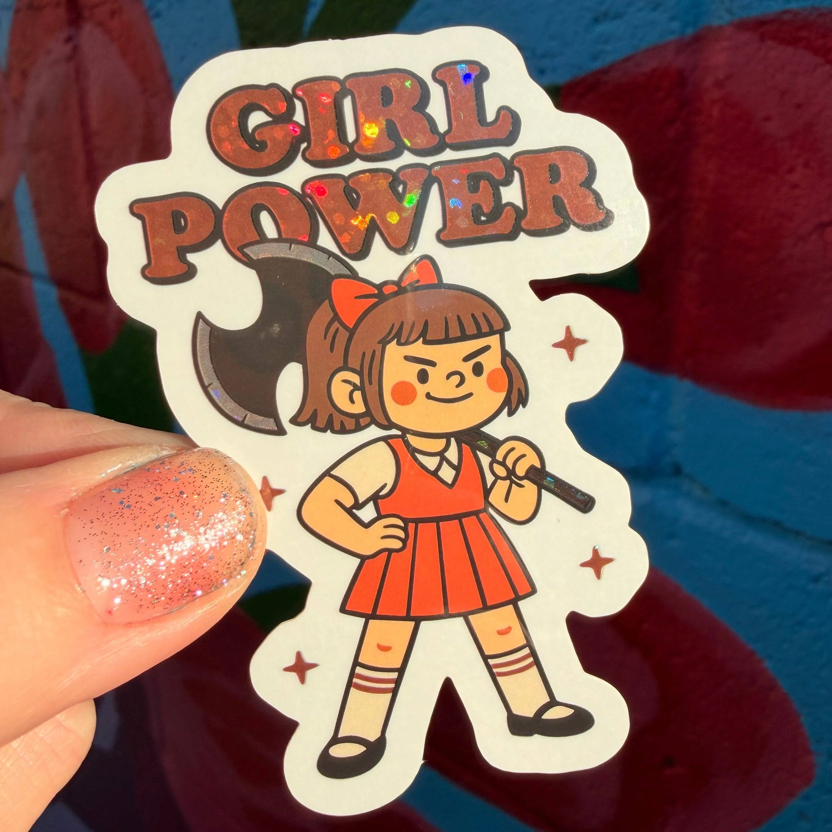 Girl Power Glitter Sticker