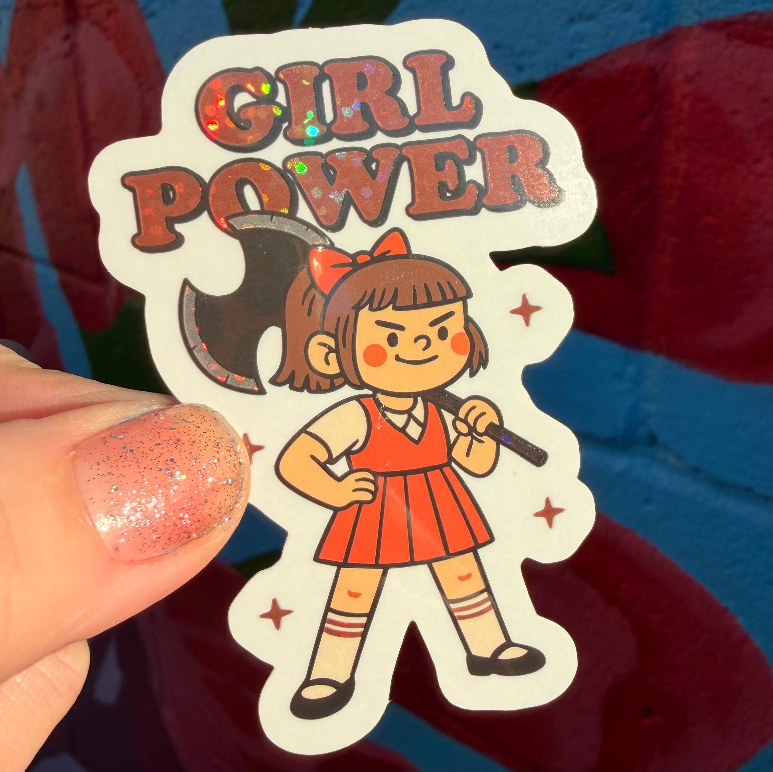 Girl Power Glitter Sticker - Image 2