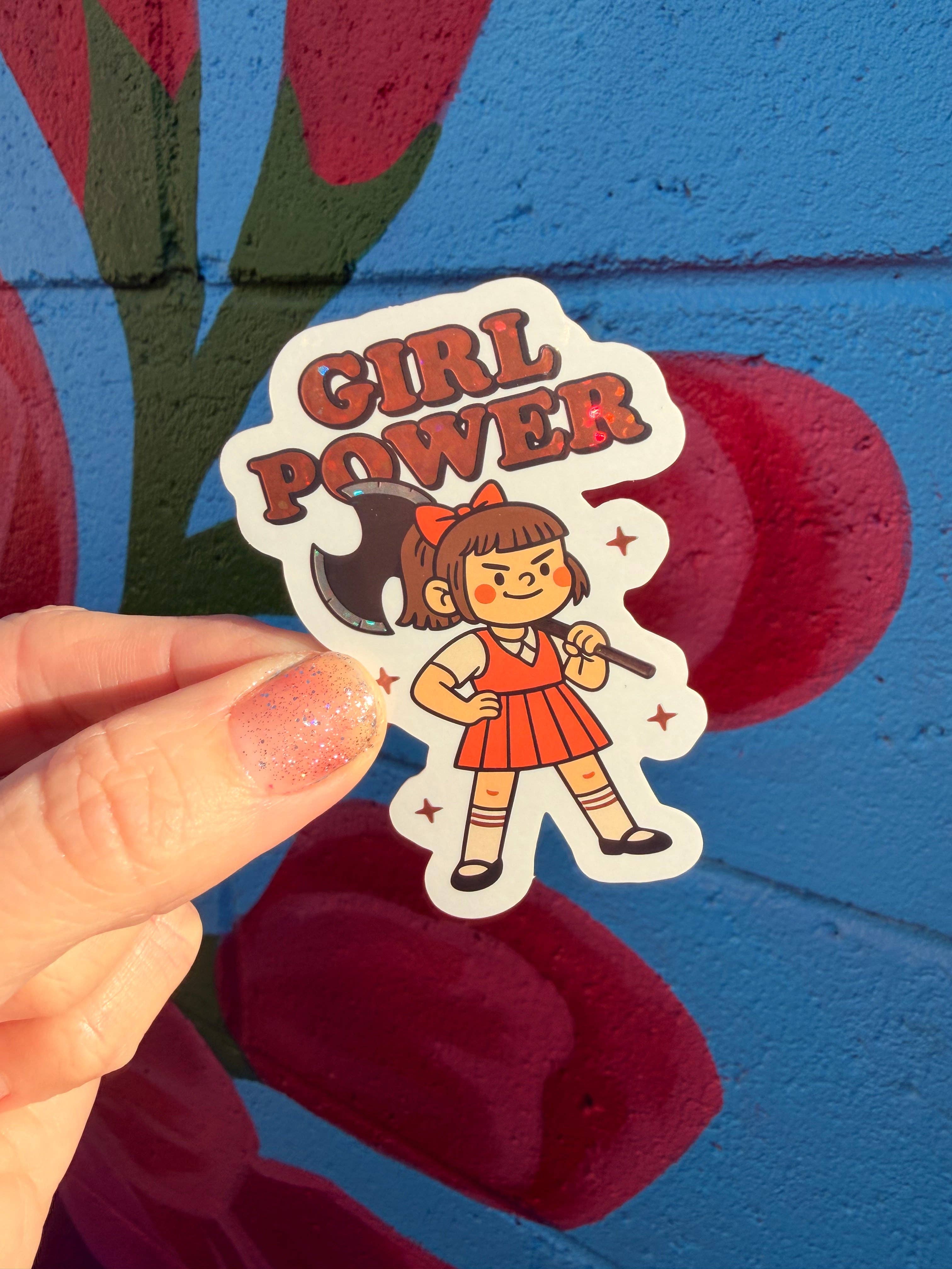 Girl Power Glitter Sticker - Image 3