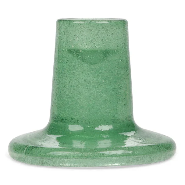Glass Candleholder / Jade Green