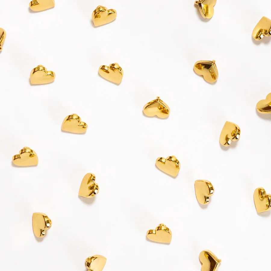 Gold Heart Buttons 3/8"