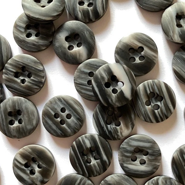 Gray Bio-Resin Buttons 1/2"