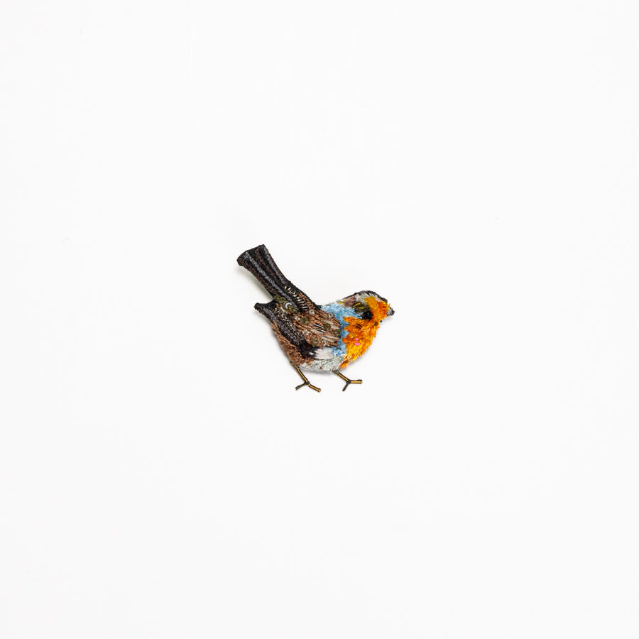 Hand Beaded Robin Red Breast Brooch - Image 2
