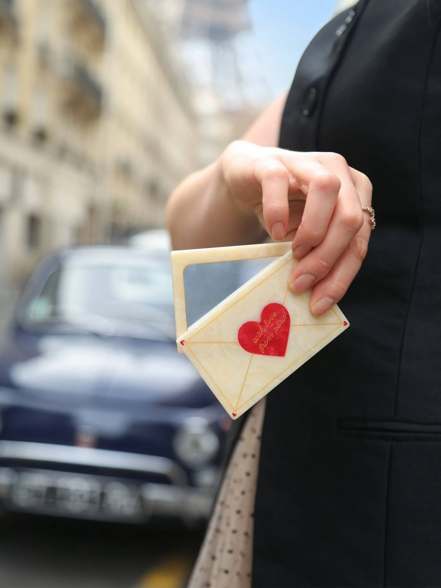 Hand-painted Love Mail Compact Mirror - Image 2