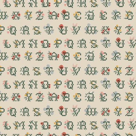 Home Sweet Home / Cross Stitch Letters / Linen