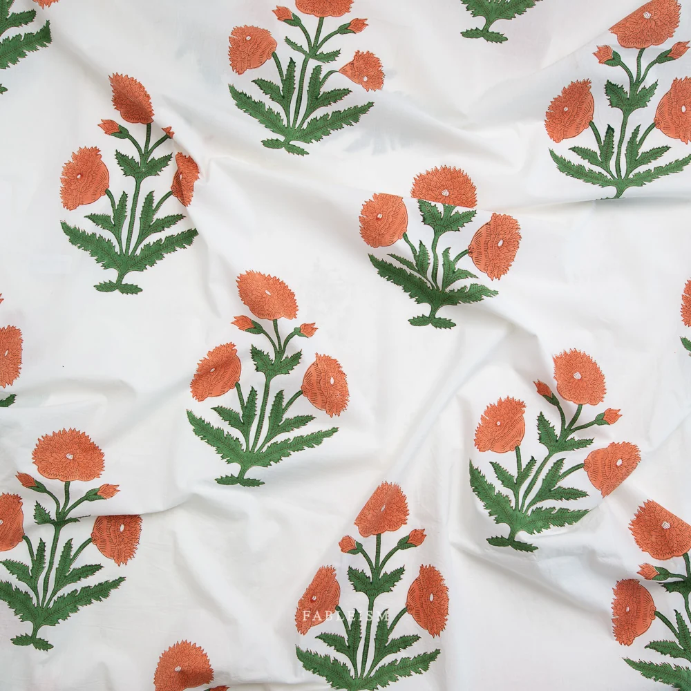Indian Block Prints: Cottage / Boho Floral / Sienna