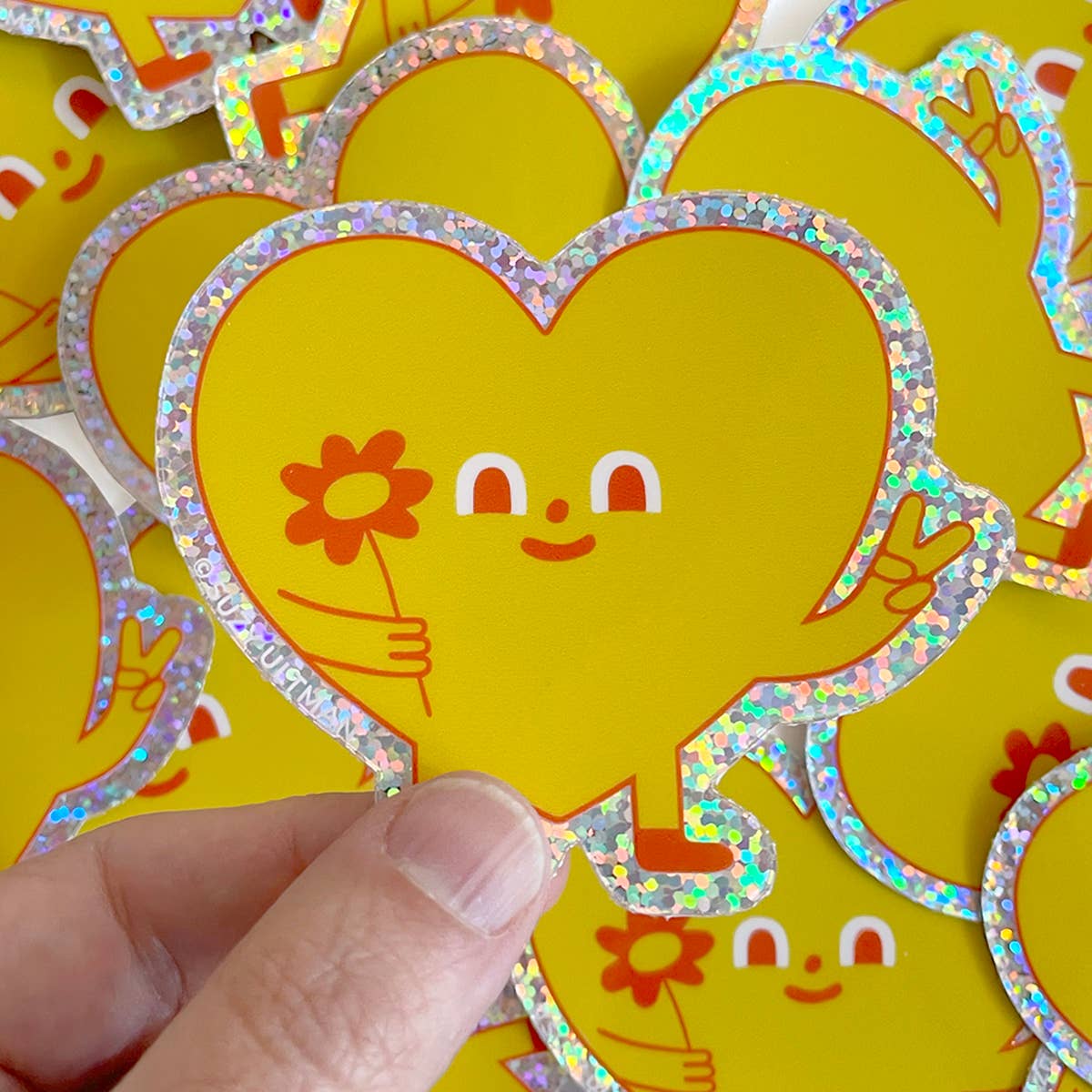 Kind Heart Glitter Sticker - Image 2