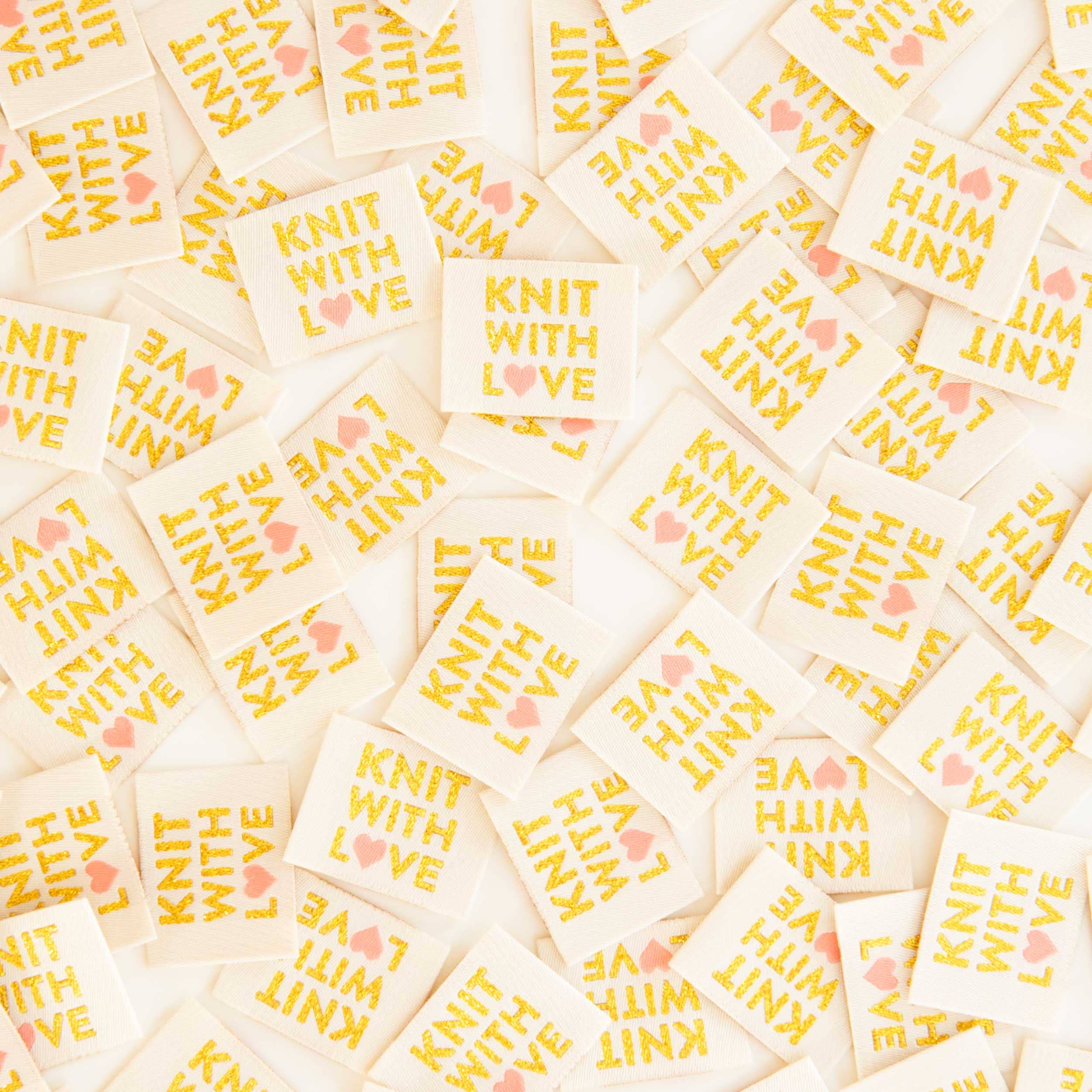 Knit with Love Woven Labels - Knitting Sewing Clothing Label - Image 3