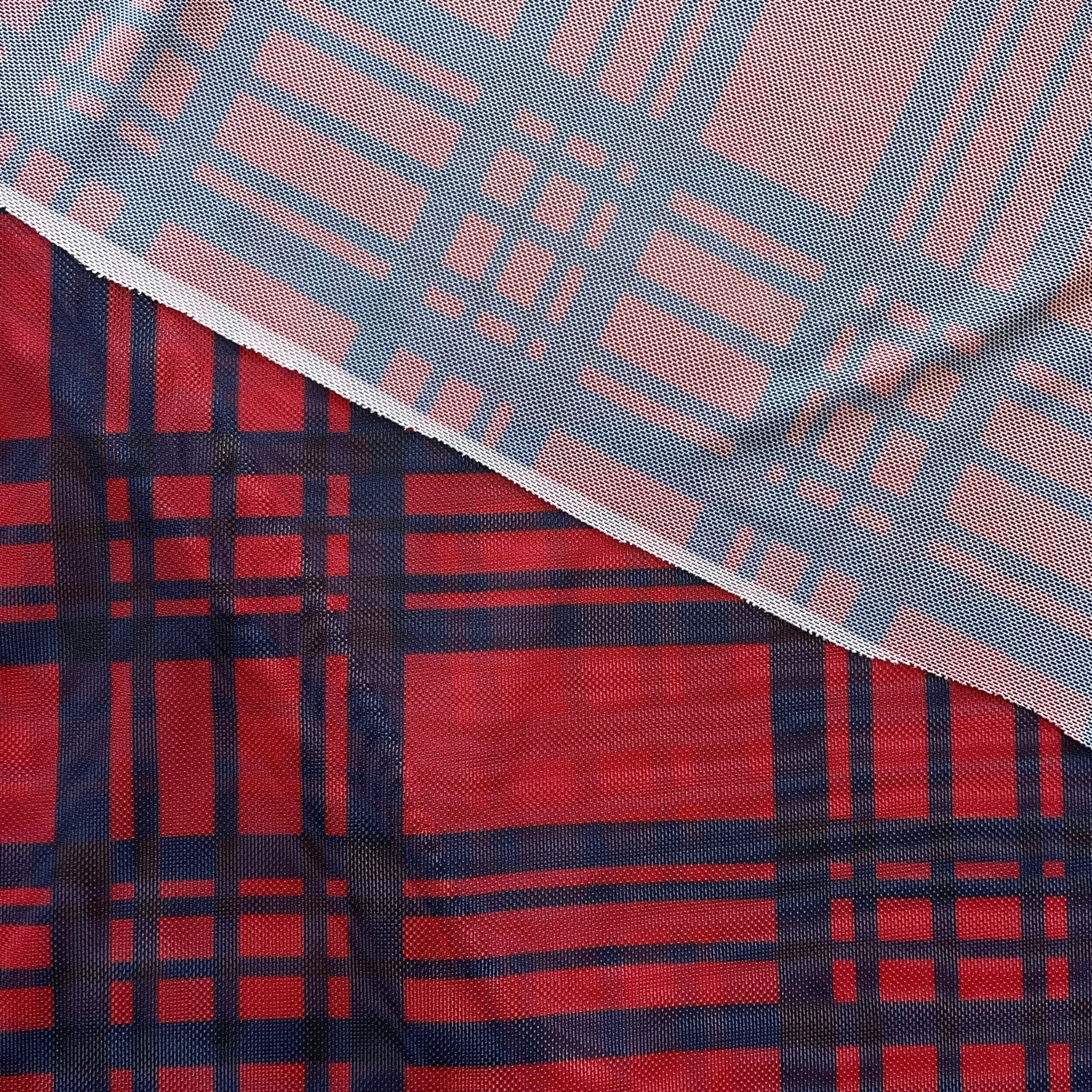 Maroon & Navy Stretch Mesh - Image 3