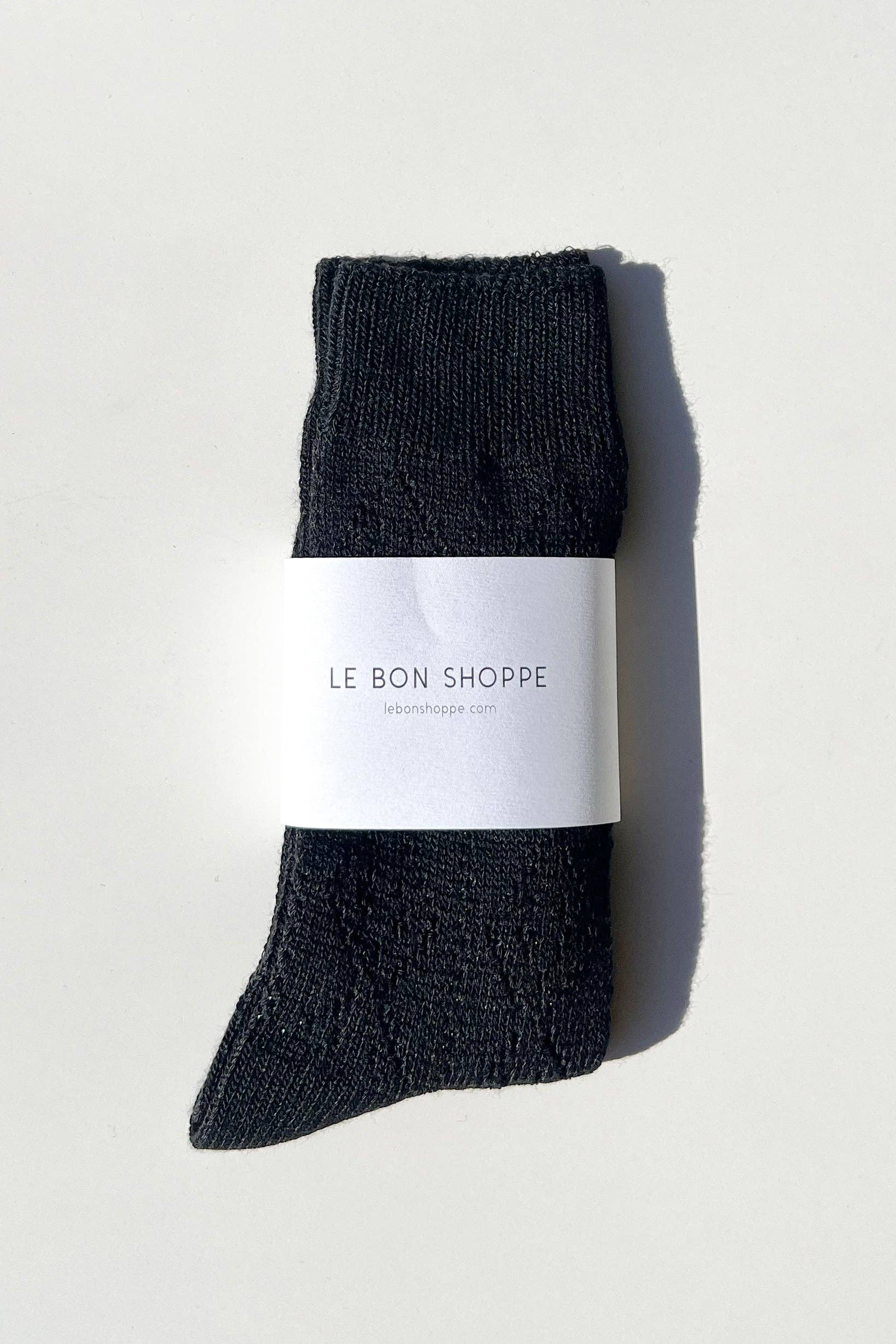 Modal Eyelet Socks  / Jet Black - Image 4