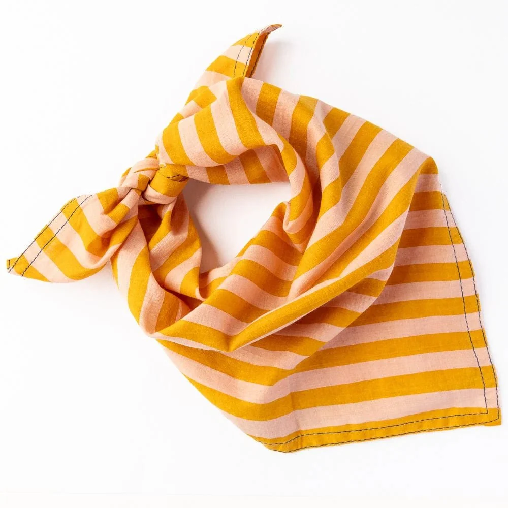 Naomi Bandana Stripe / Blush/Mustard