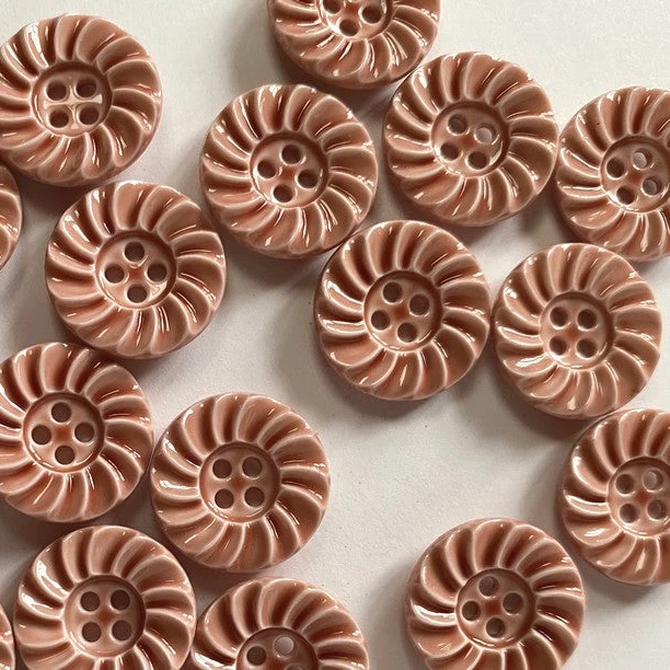 Old Rose Flower Buttons 5/8"