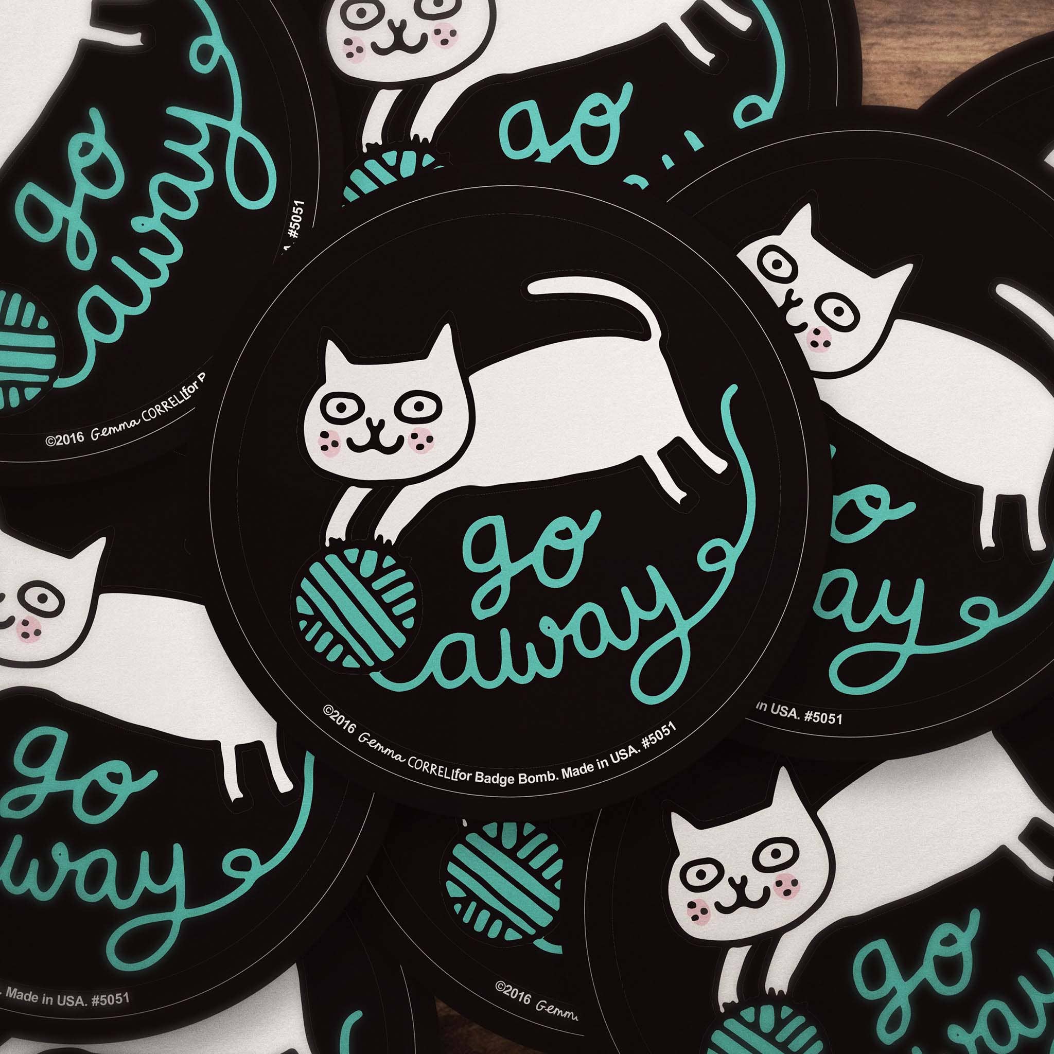 Gemma Correll - Go Away Cat Sticker - Image 2