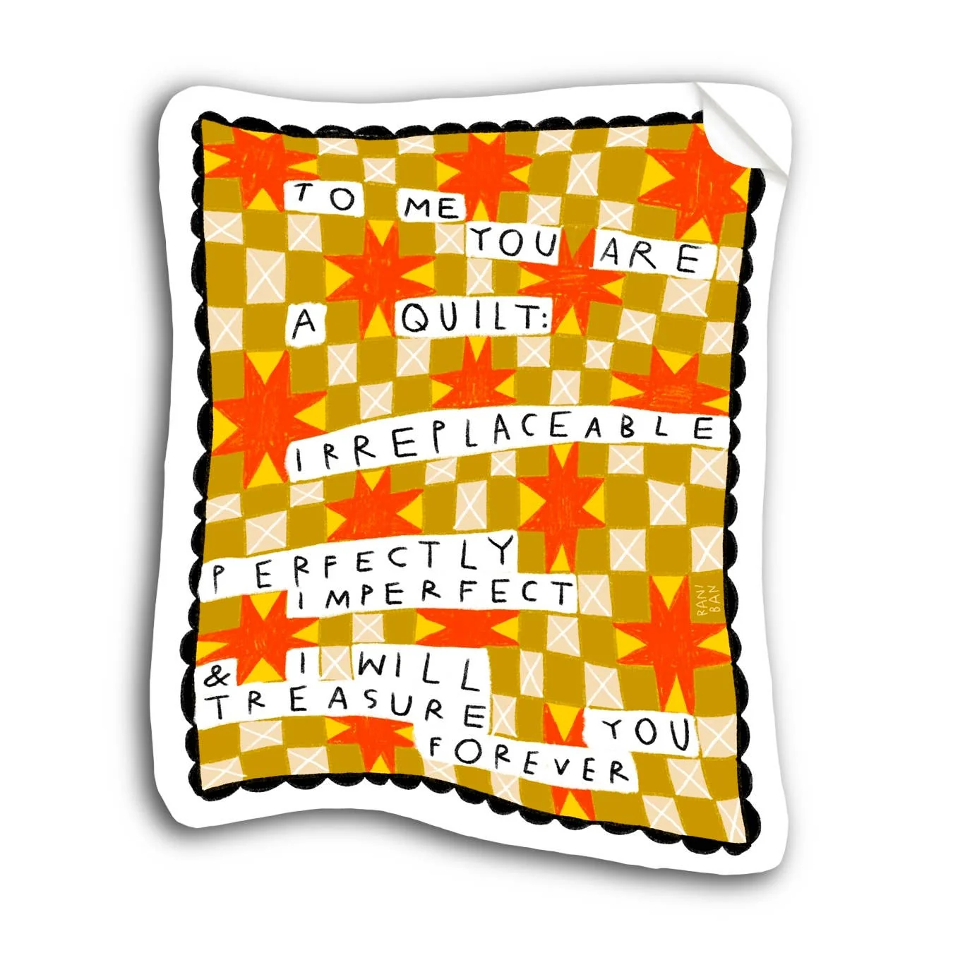 I Will Treasure You Forever Quilt Sticker - Image 2