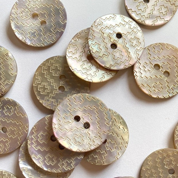 Pale Lilac Lasered Abalone Button 11/16"