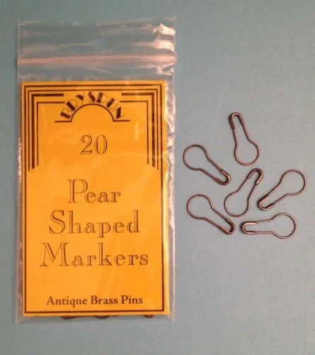 Pear-Shaped Removable Stitch Markers / Antique Brass