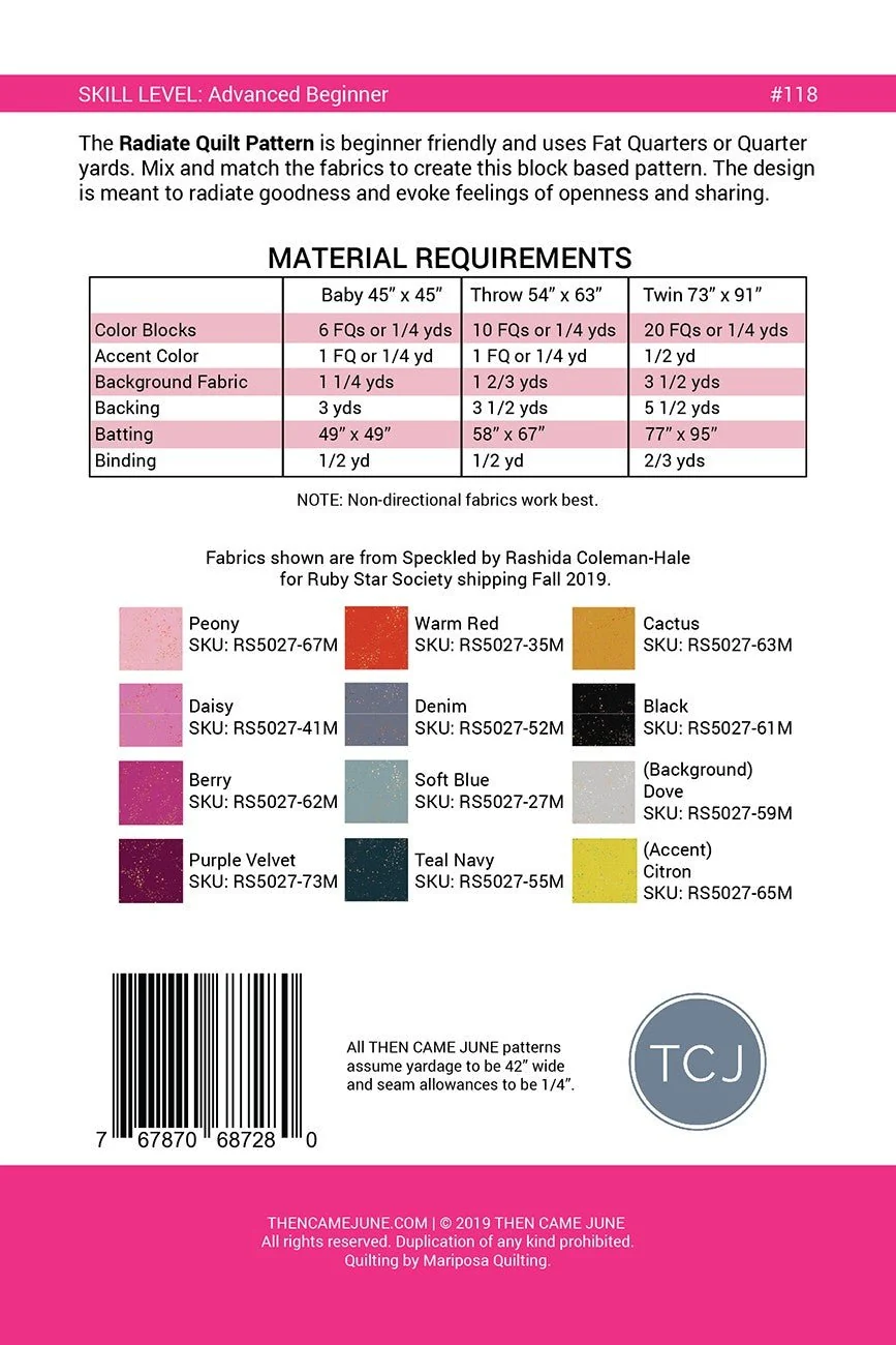 Radiate / Printed Quilt Pattern - Image 2