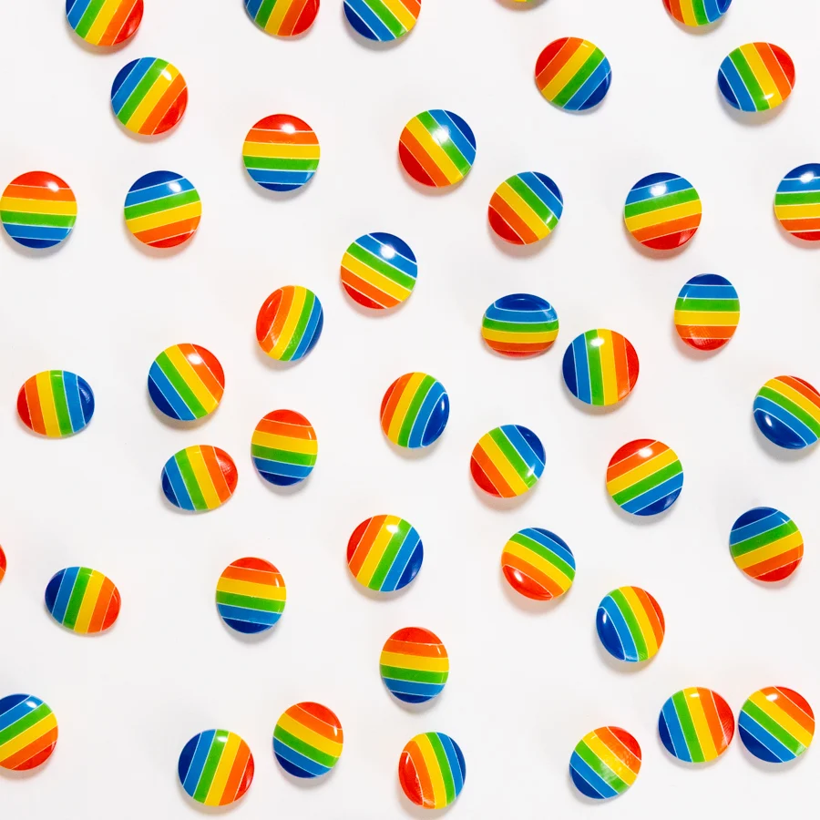 Rainbow Buttons 9/16"