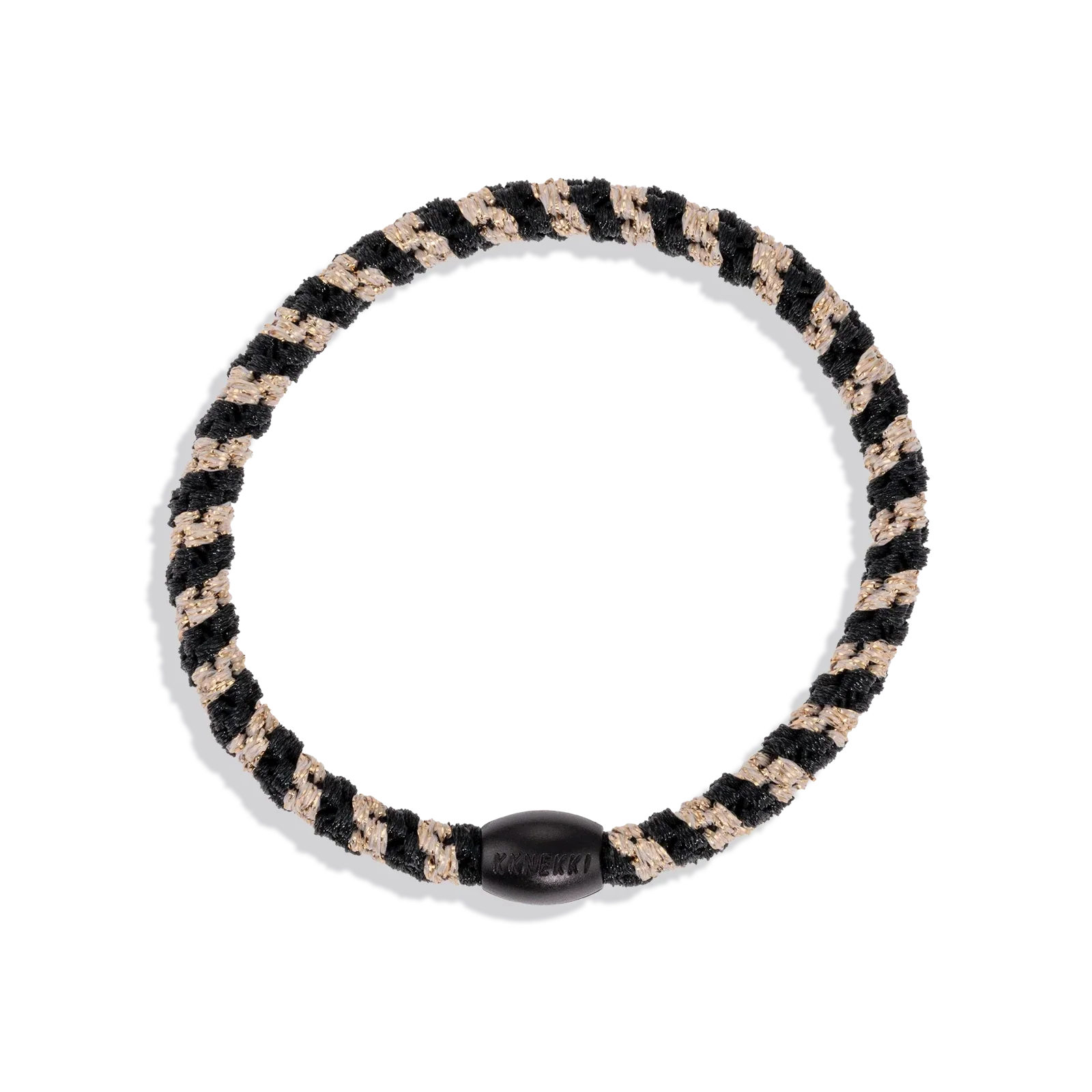 Slim Hair Tie / Black Beige Glitter