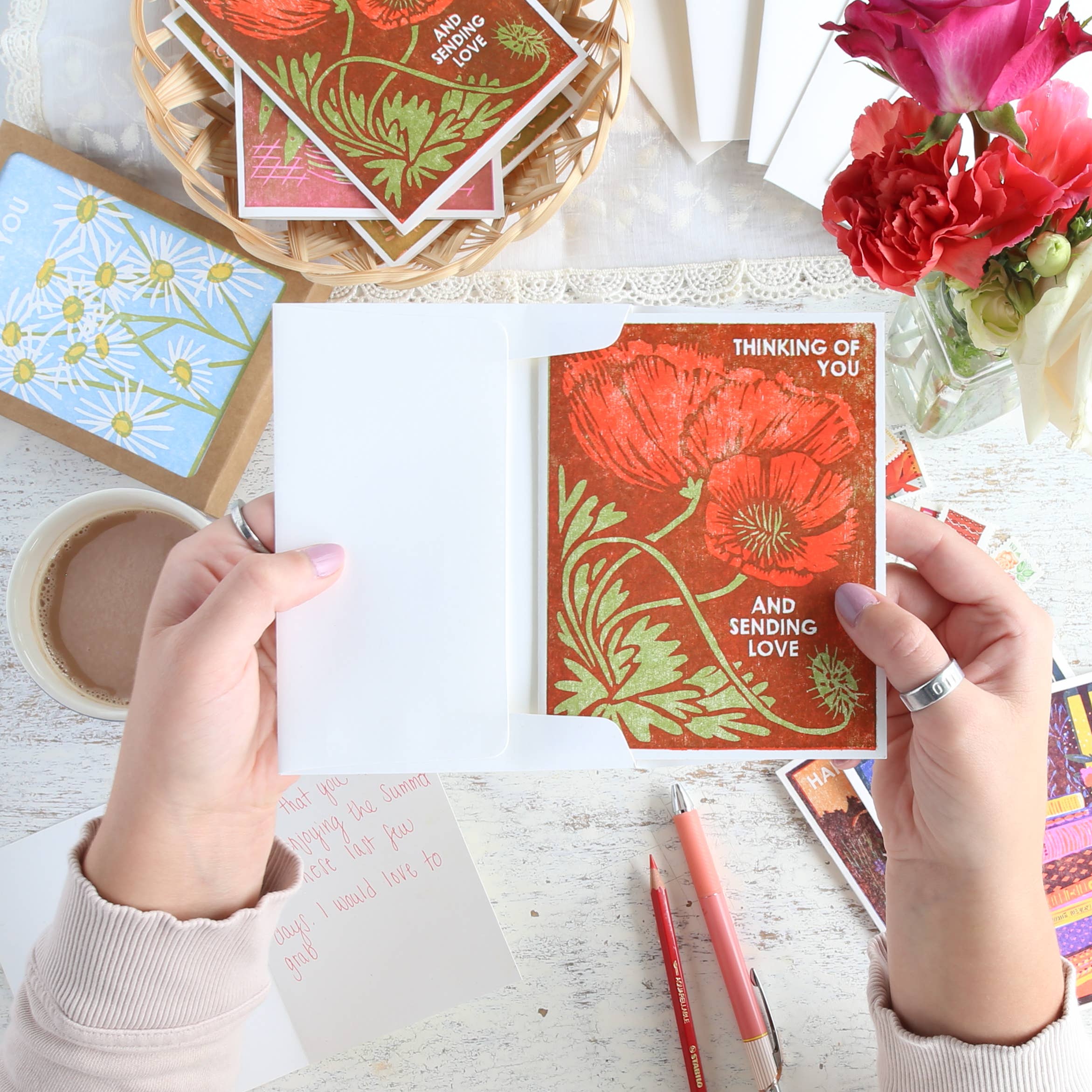 Thinking of You (Red Poppies) / Friendship Card - Image 2