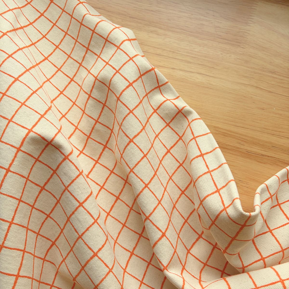 Tic Tac Toe Cotton Twill / Tangerine - Image 2