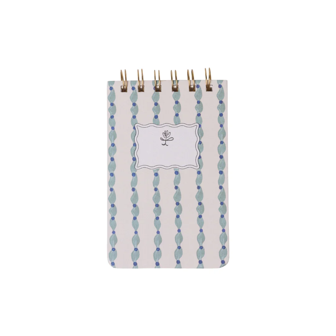 Tulip Twin Wire Notepad - Wavy Blue