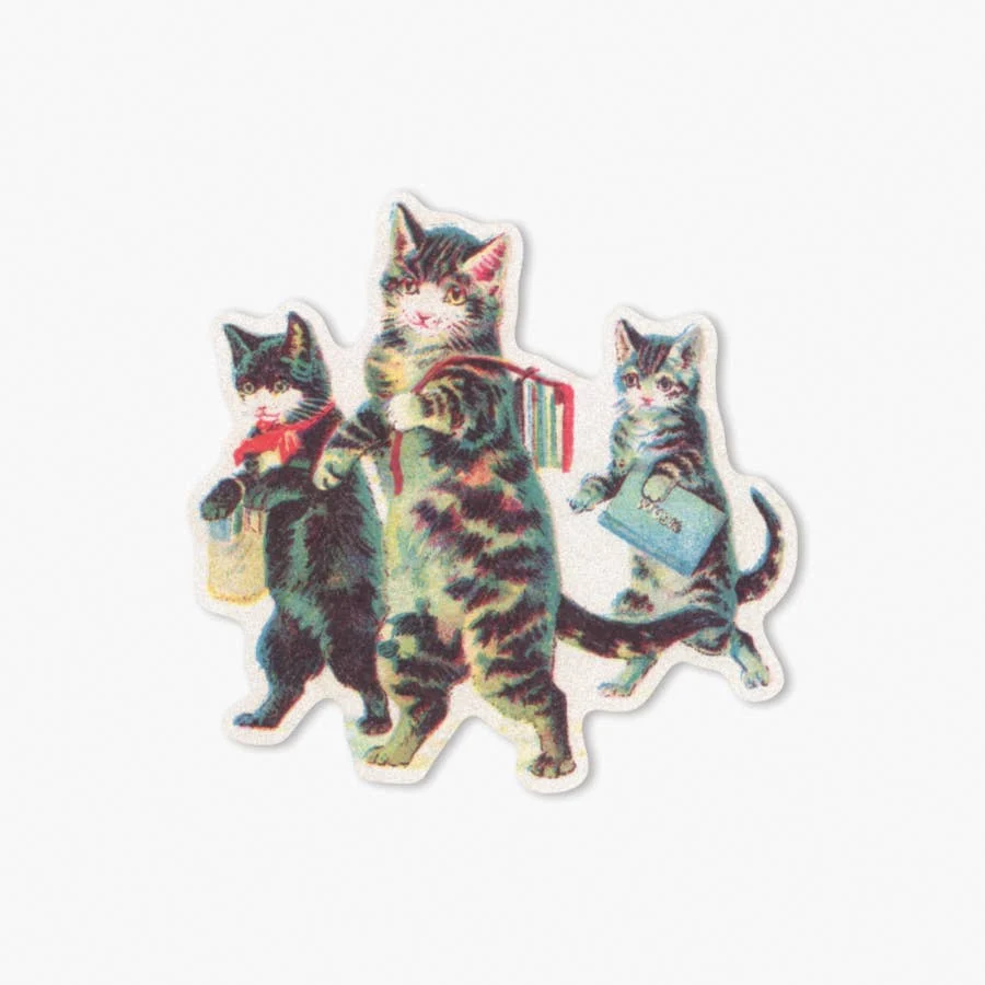 Vintage Cats with Books Sticker